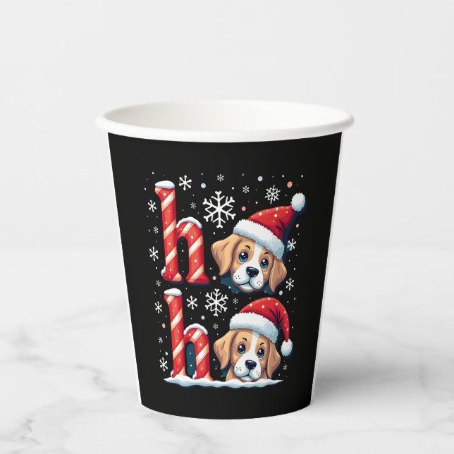 Ho Ho Ho Great Pyrenees Dog Lover Christmas Santa  Pappbecher (Vorderseite)