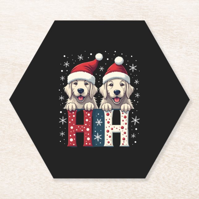 Ho Ho Ho Great Pyrenees Dog Lover Christmas Santa  Untersetzer (Vorderseite)