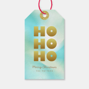 Ho Ho Ho   Grüne Pastel und Gold Geschenkanhänger