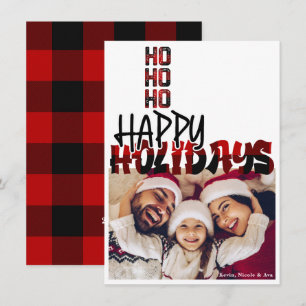 HO HO HO Grunge Carreaux de Fête de Noël Carte de 