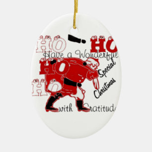 HO HO HO haben ein wunderbares Weihnachten mit Dan Keramikornament