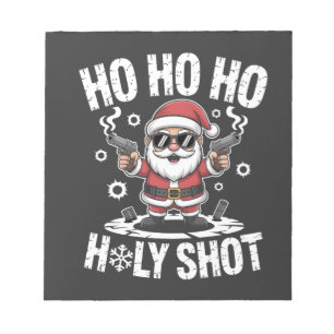 Ho Ho Ho Heiliger Schuss Weihnachtsmann mit Waffe Notizblock