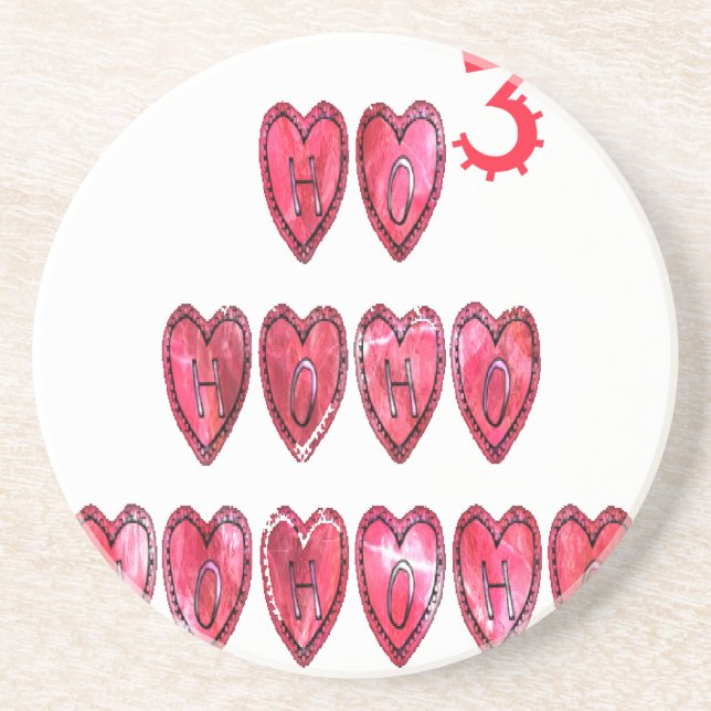 Ho Ho Ho Herz Sammlung. Getränkeuntersetzer (Vorne)