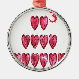 Ho Ho Ho Herz Sammlung. Silbernes Ornament