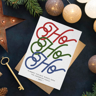 Ho Ho Ho Ho Moderne, einzigartige Typografie 2 Fot Feiertagskarte