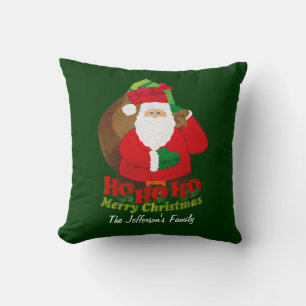 Ho ho ho ho Père Noël vert Jeter oreiller