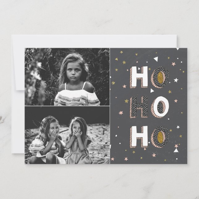 Ho Ho Ho Holiday Card Feiertagskarte (Vorderseite)