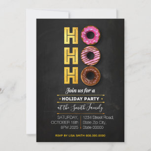 HO! HO! HO! Holiday Donuts Party Einladung
