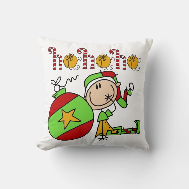 Ho Ho Ho Holiday Elf Kissen (Vorderseite)