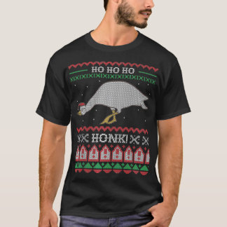 Ho Ho Ho Honk Ugly Christmas Sweater Honking Goose T-Shirt