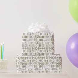 HO! HO! HO! In Silver und Gold Confetti Weihnachte Geschenkpapier