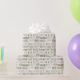 HO! HO! HO! In Silver und Gold Confetti Weihnachte Geschenkpapier