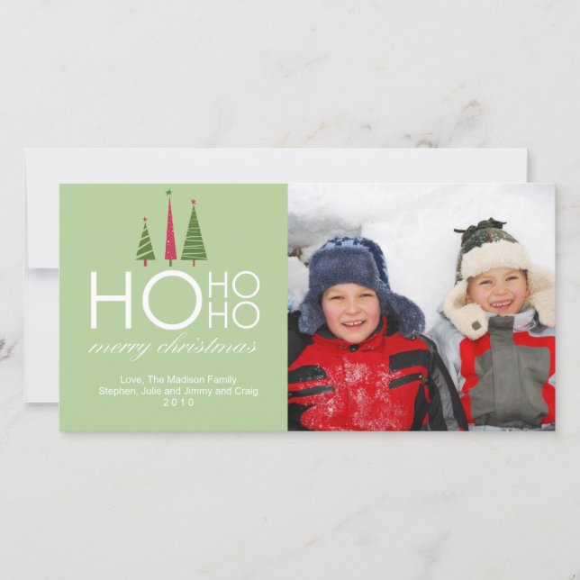 Ho Ho Ho Joyeux Carte photo de Noël (Devant)