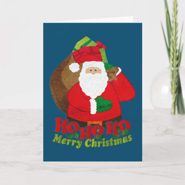 Ho Ho Ho Joyeux Noël père Noël carte marine sac (Devant)
