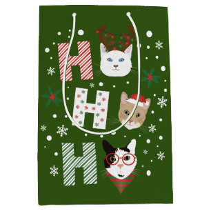 Ho Ho Ho Katzen Frohe Weihnachten Mittlere Geschenktüte