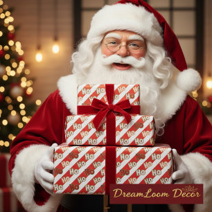 Ho Ho Ho Lebkuchen Streifen Festliches Weihnachten Geschenkpapier