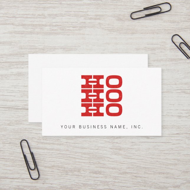 Ho Ho Ho (Letterpress-Stil) Visitenkarte (Vorderseite/Rückseite Beispiel)