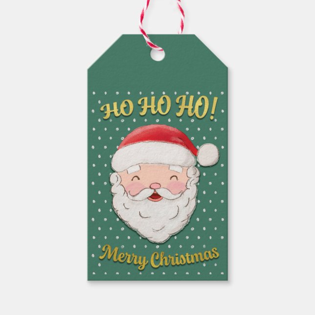 Ho Ho Ho Merry Christmas Geschenkanhänger (Vorderseite)