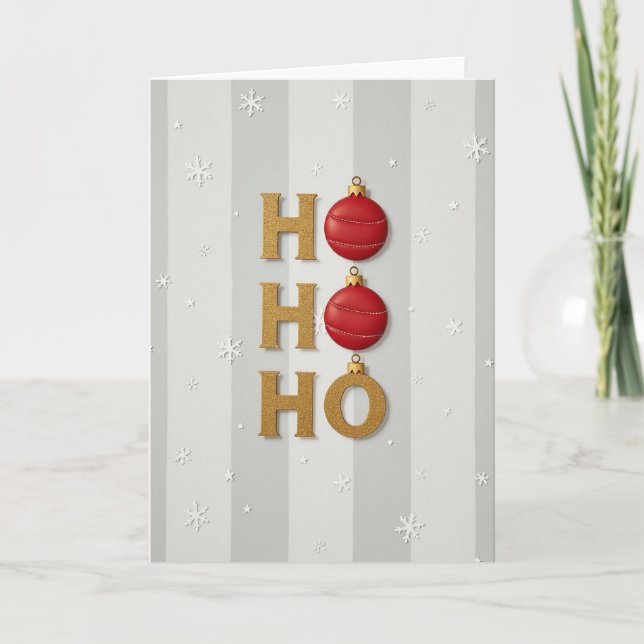 Ho Ho Ho Merry Christmas Karte (Vorderseite)