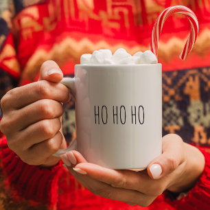 Ho Ho Ho Minimalistisch Schwarz-Weiß-Weihnachten Kaffeetasse