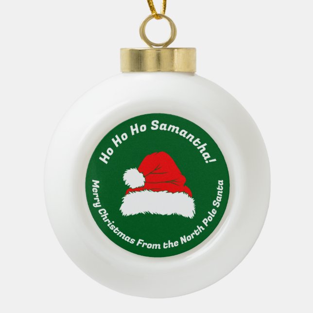 Ho ho ho Modern Santa Merry Christmas Idea Keramik Kugel-Ornament (Vorderseite)