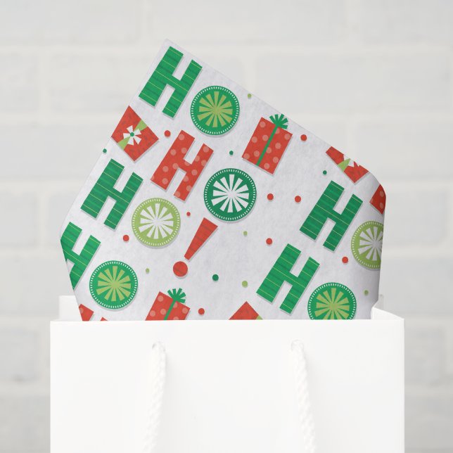 Ho Ho Ho Moderne Weihnachten Seidenpapier (Geschenktüte)