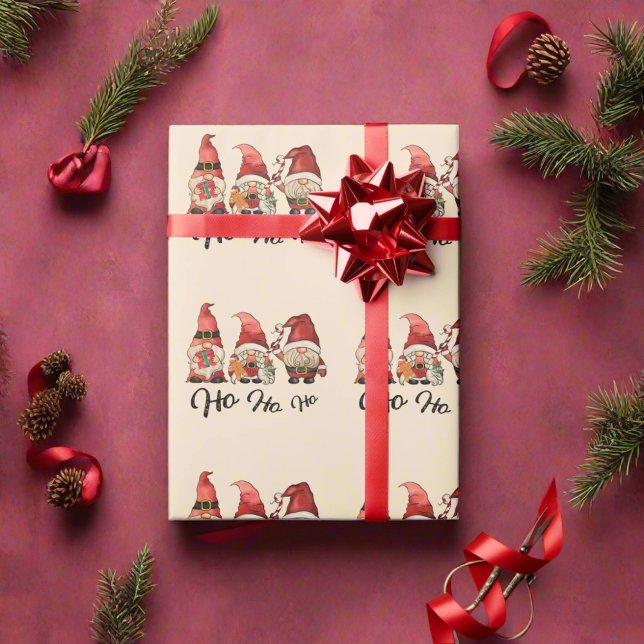Ho Ho Ho! Niedliche nordische Gnome Weihnachten Ro Geschenkpapier (Von Creator hochgeladen)