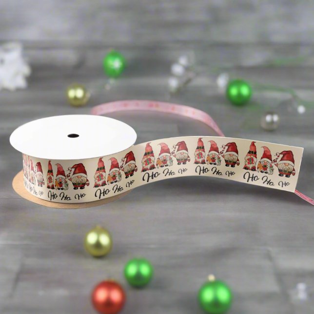 Ho Ho Ho! Niedliche nordische Gnomes Weihnachten Satinband (Von Creator hochgeladen)