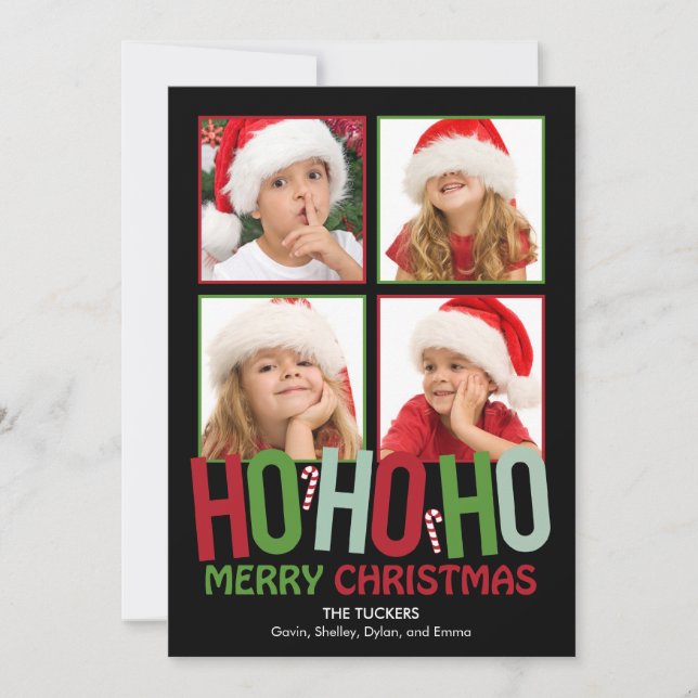 Ho Ho Ho Noël Cartes photos de vacances (Devant)