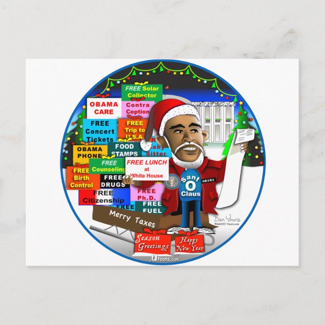 Ho Ho Ho Obama Postkarte (Vorderseite)