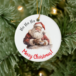 Ho Ho Ho ! Ornement en céramique personnalisé pour