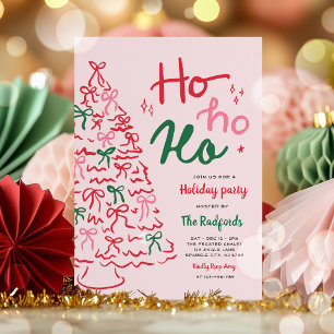 Ho Ho Ho Party Hand gezeichnete Weihnachtsfeier Einladung