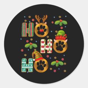Ho Ho Ho Paw Weihnachtstierärztin Xmas Runder Aufkleber