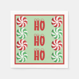 HO HO HO Peppermint Thema Napkins Serviette