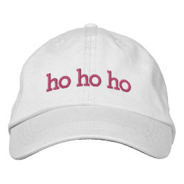 Ho Ho Ho Pink Weihnachtstypografie Bestickte Baseballkappe