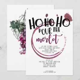 Ho Ho Ho Pour the Merlot Weihnachts-Party Einladung