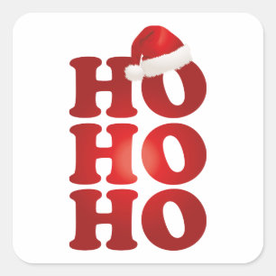 HO HO HO QUADRATISCHER AUFKLEBER