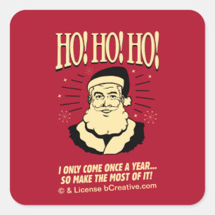 Ho! Ho! Ho! Quadratischer Aufkleber