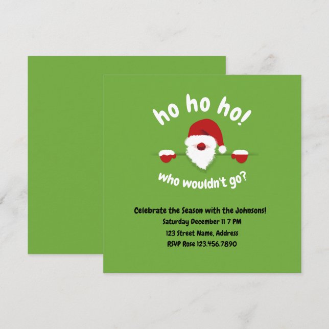 Ho Ho Ho Qui ne voudrait pas passer une invitation (Devant / Derrière)