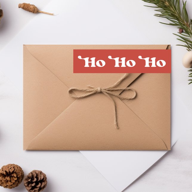Ho Ho Ho Red Minimalistisch Modern Minimal (Ho Ho Ho Red Minimalist Modern Minimal Wrap Around Label)