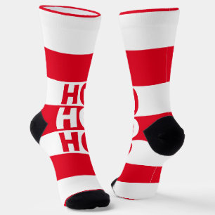HO HO HO Red Striping Socken