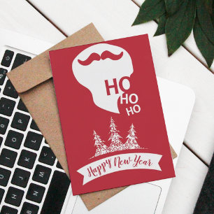 Ho Ho Ho Red Xmas Modern Fun Weihnachtskarte