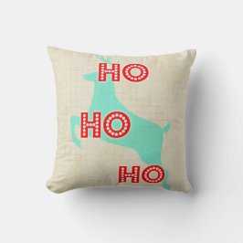 ho ho ho Rentiere rote blaue Weihnachten Kissen