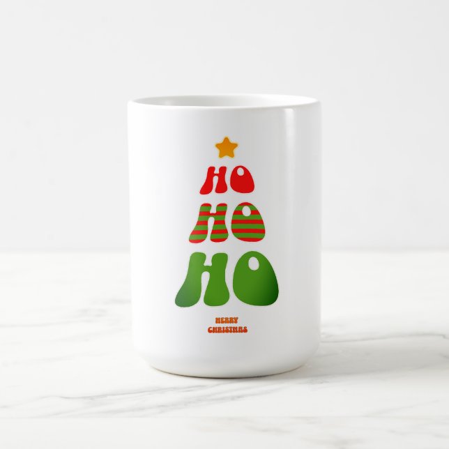 Ho Ho Ho Retro Christmas Tree Mug Kaffeetasse (Mittel)