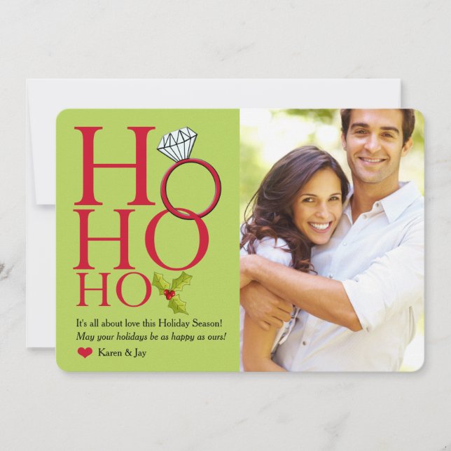 Ho Ho Ho Ring Carte photo de vacances (Devant)