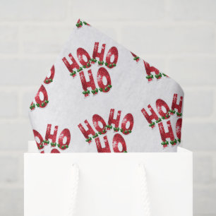 HO, HO, HO! Rote Glitzer Weihnachten Seidenpapier
