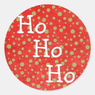 Ho Ho Ho Rote und grüne Weihnachtskleber Runder Aufkleber