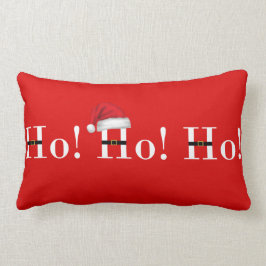 Ho Ho Ho rotes Weihnachtskissen Lendenkissen