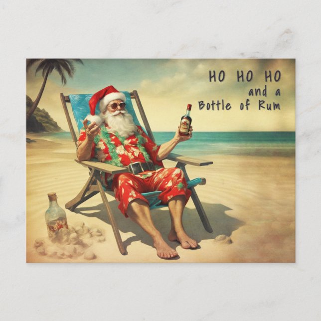 Ho Ho Ho & Rum Postkarte (Vorderseite)