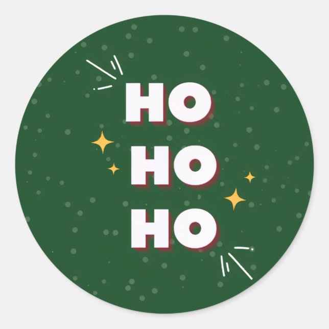 Ho ho ho runder aufkleber (Vorderseite)